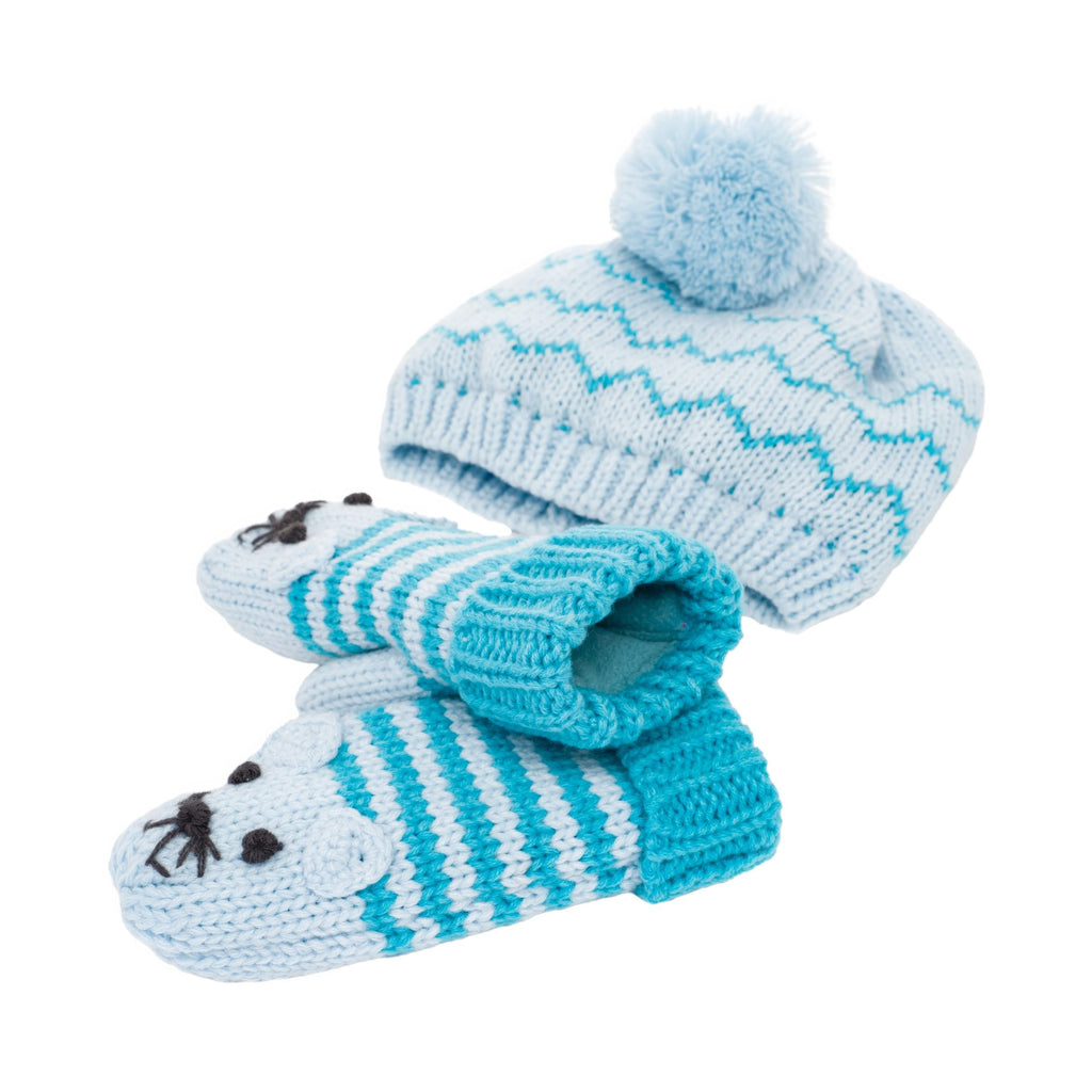 Kids Knit Beanie Set with Mittens, for Boys and Girls (Age 1-6Y) Unique Novelty Design, Premium Quality