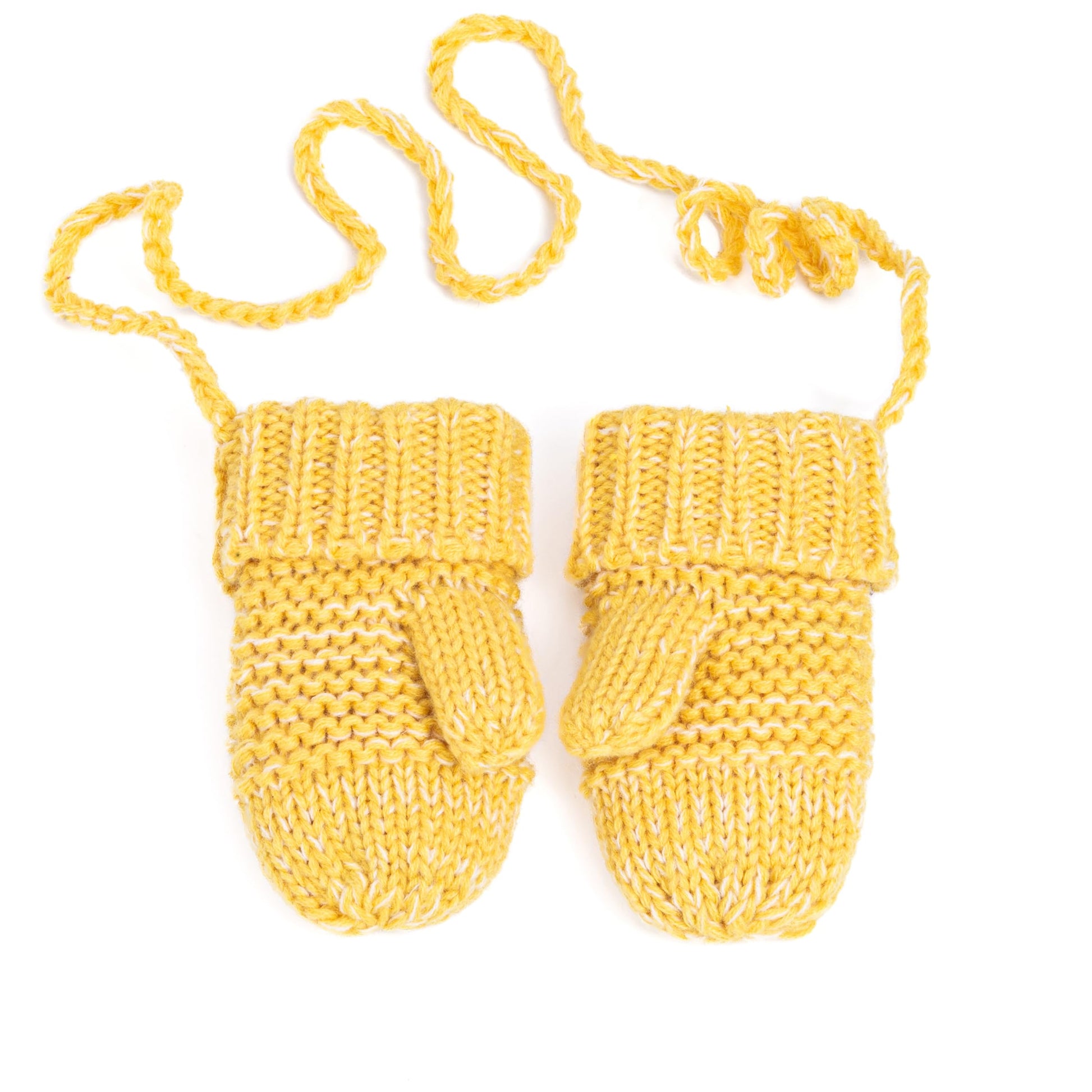 Knit Baby Chick Mittens with Cord-For Kids, Toddler Girls Age 1-6 Years, Cute Design