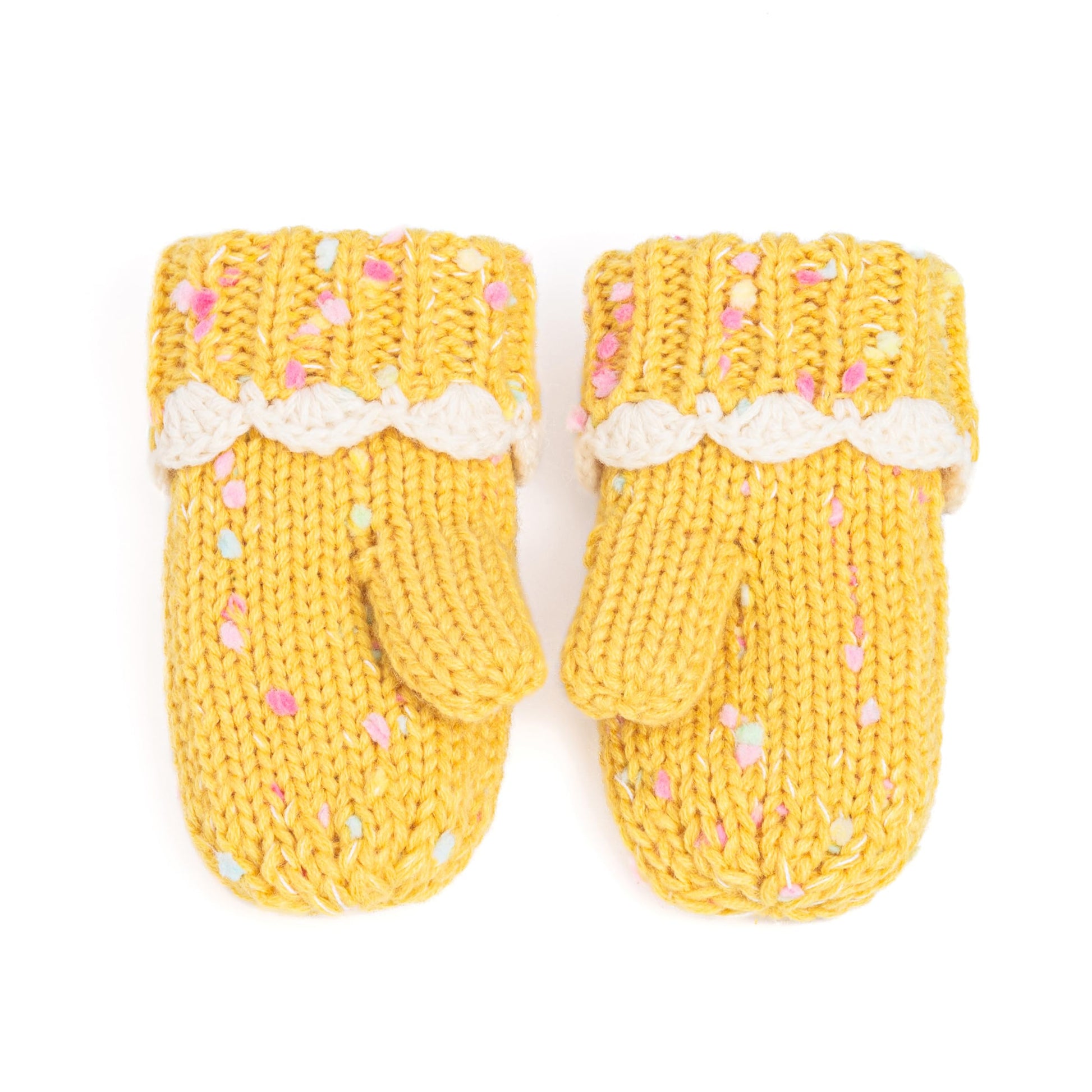 Cupcake Shaped Knit Beanie Hat 2-Pc Set with Mittens, for Toddler, Girls 2-6 Y, Cute Novelty Design