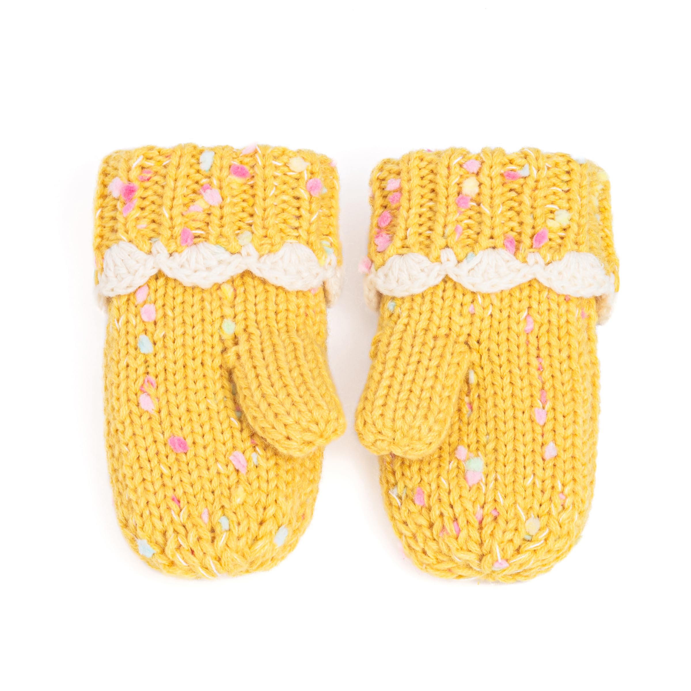 Cupcake Shaped Knit Beanie Hat 2-Pc Set with Mittens, for Toddler, Girls 2-6 Y, Cute Novelty Design