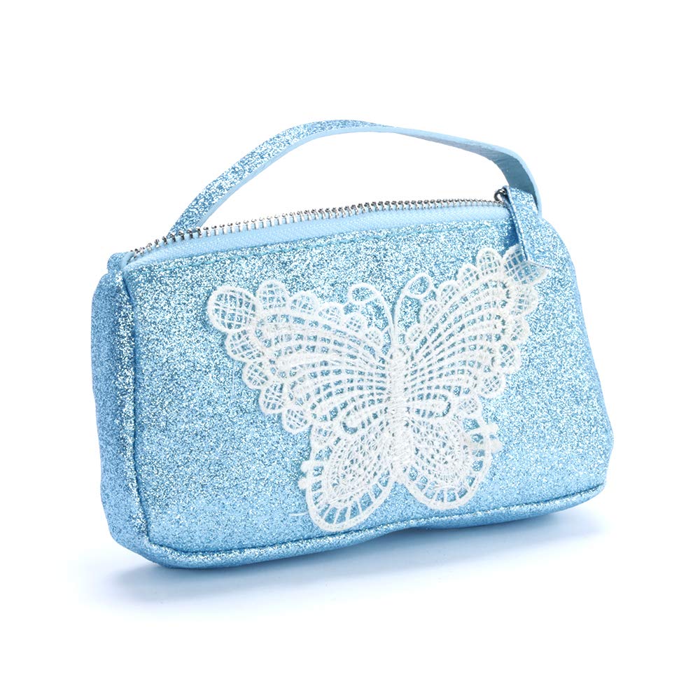 Little Girl Sparkly Glitter Purse - Butterfly ( Blue)