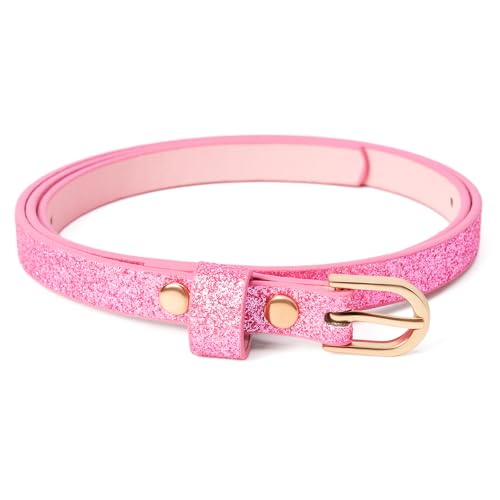 Ultra-Skinny Sparkly Glitter Belt for Girls 4 to 14