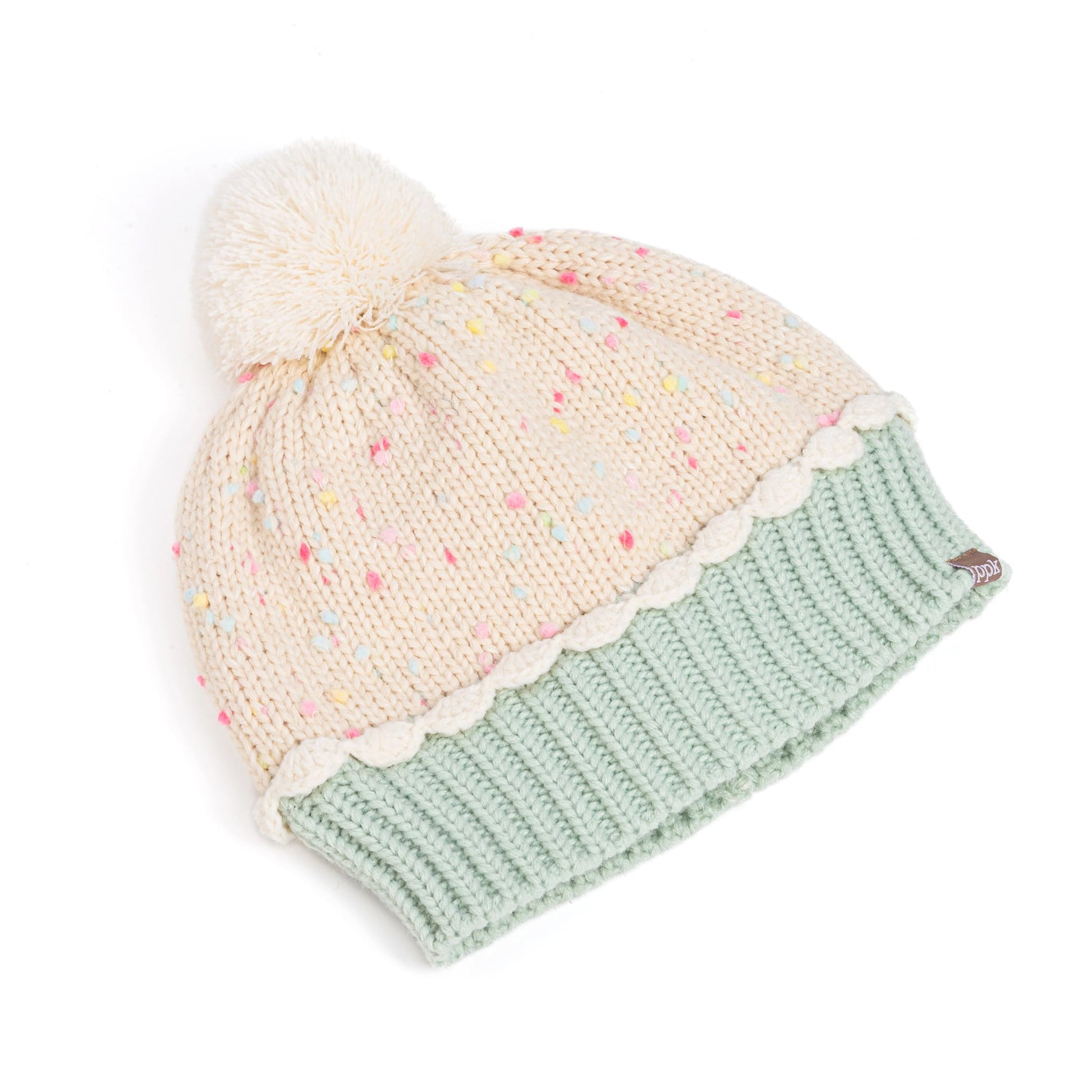 Cupcake Shaped Knit Beanie Hat 2-Pc Set with Mittens, for Toddler, Girls 2-6 Y, Cute Novelty Design