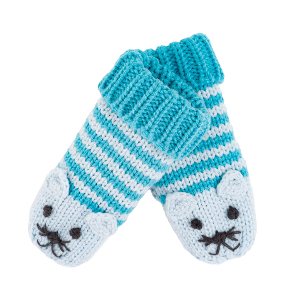 Kids Knit Beanie, Mittens for Boys and Girls (Age 1-6Y) Unique Design, Premium Quality Knitted Set, Warm Fleece-Lined