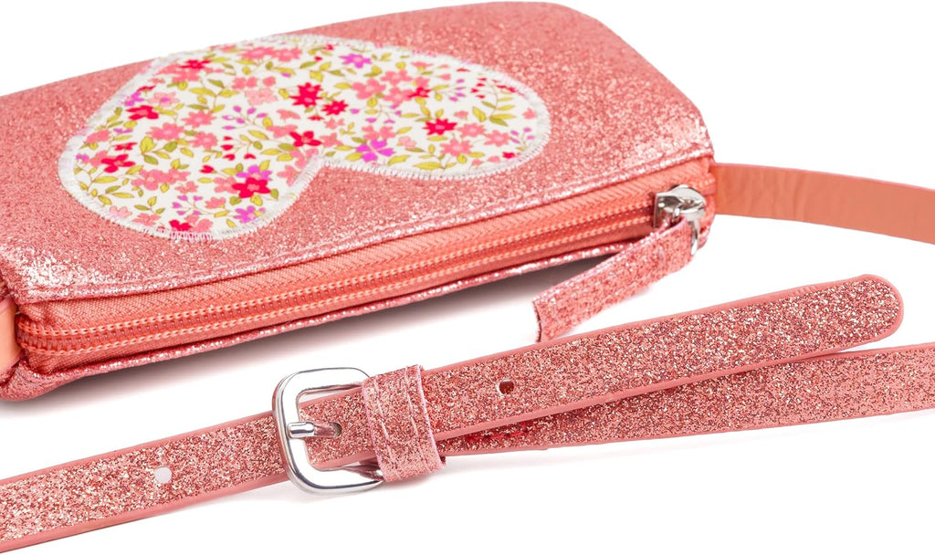 Sparkly Glitter Heart Purse for Girls Ages 3–8 – Cute Crossbody Gift
