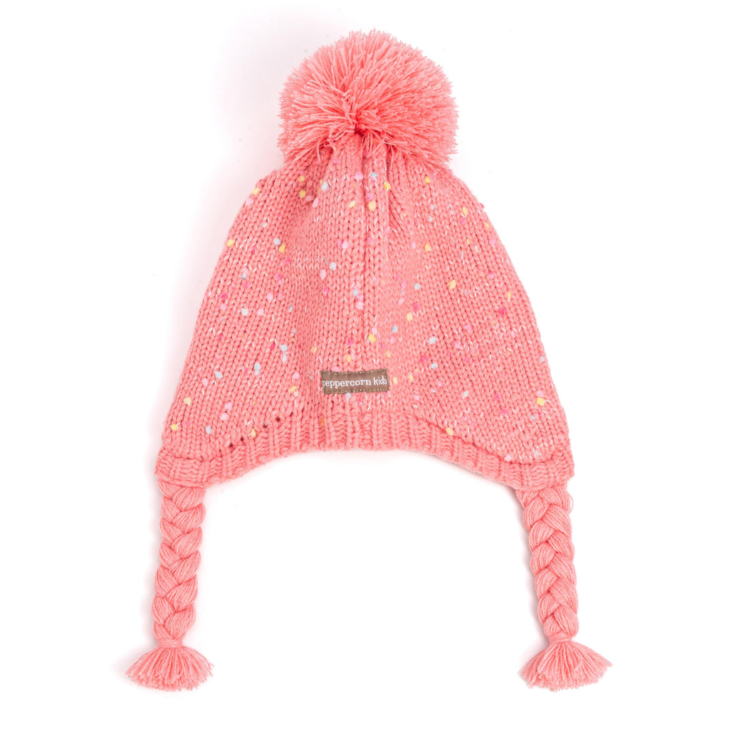 Girls Warm Knit Earflap Hat, Fleece Lined Cold-Weather Essential for Kids 1-12 Years, Unique Colorful Design, Premium Quality