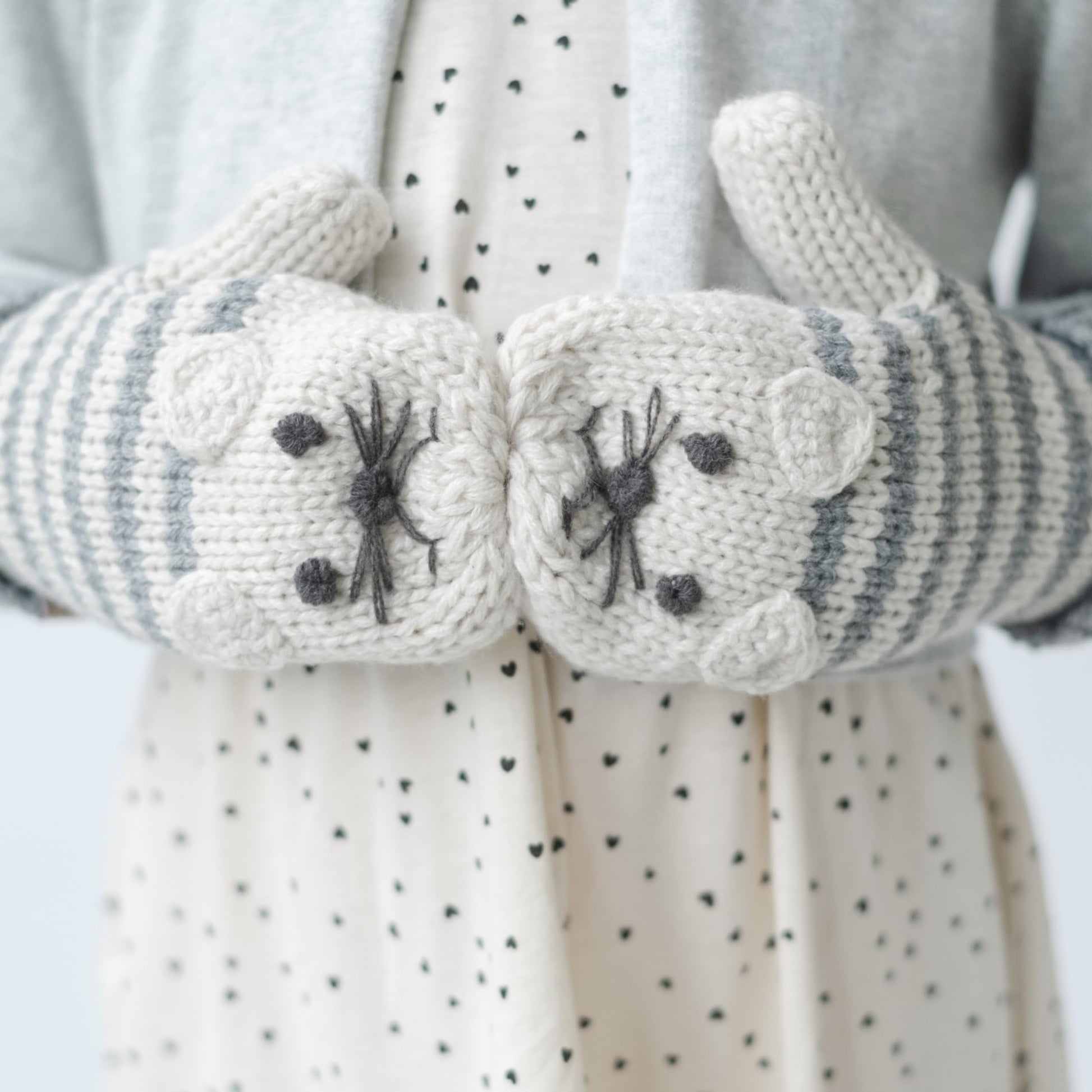 Kids Knit Beanie, Mittens for Boys and Girls (Age 1-6Y) Unique Design, Premium Quality Knitted Set, Warm Fleece-Lined