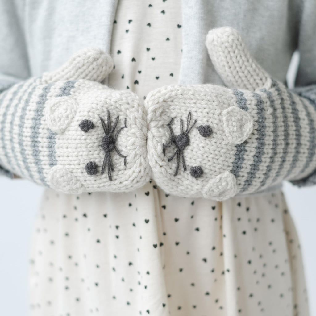 Kids Knit Beanie, Mittens for Boys and Girls (Age 1-6Y) Unique Design, Premium Quality Knitted Set, Warm Fleece-Lined