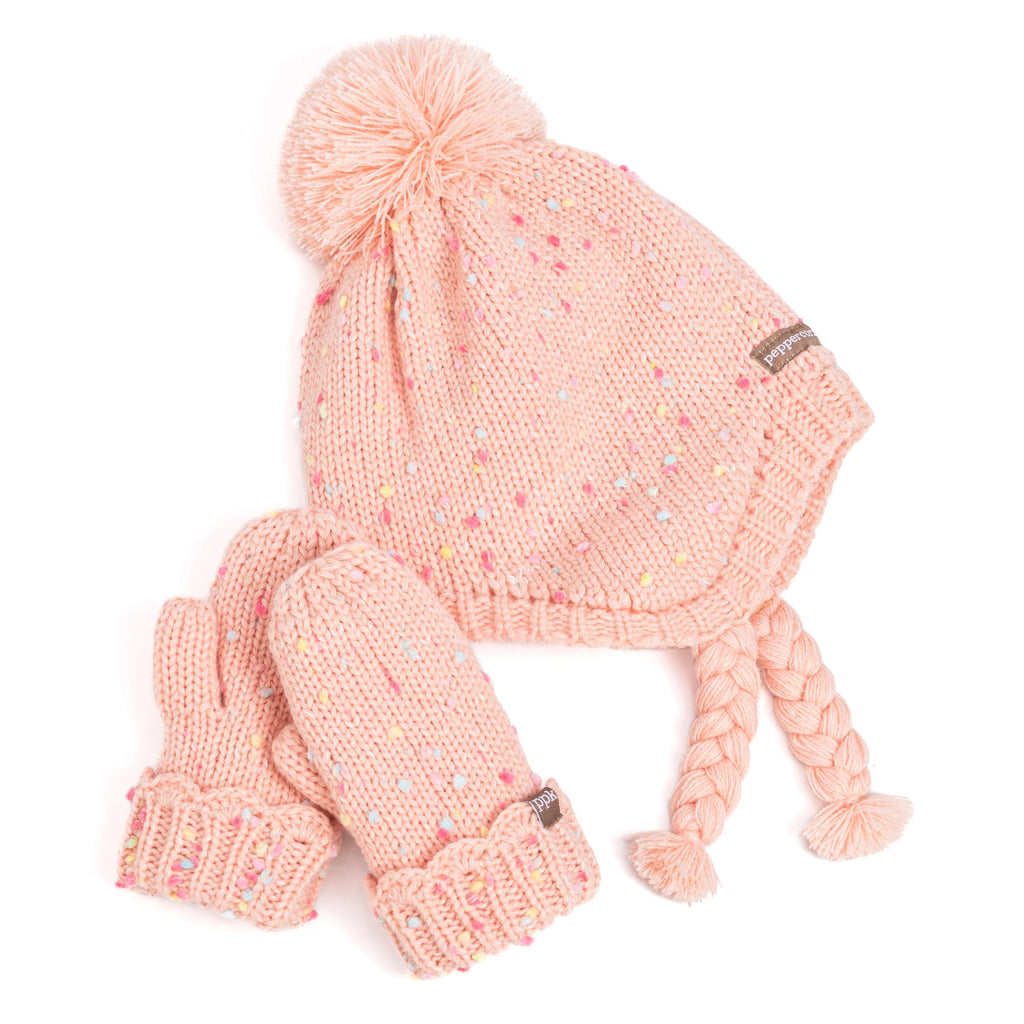 Girls Warm Knit Earflap Hat, Fleece Lined Cold-Weather Essential for Kids 1-12 Years, Unique Colorful Design, Premium Quality