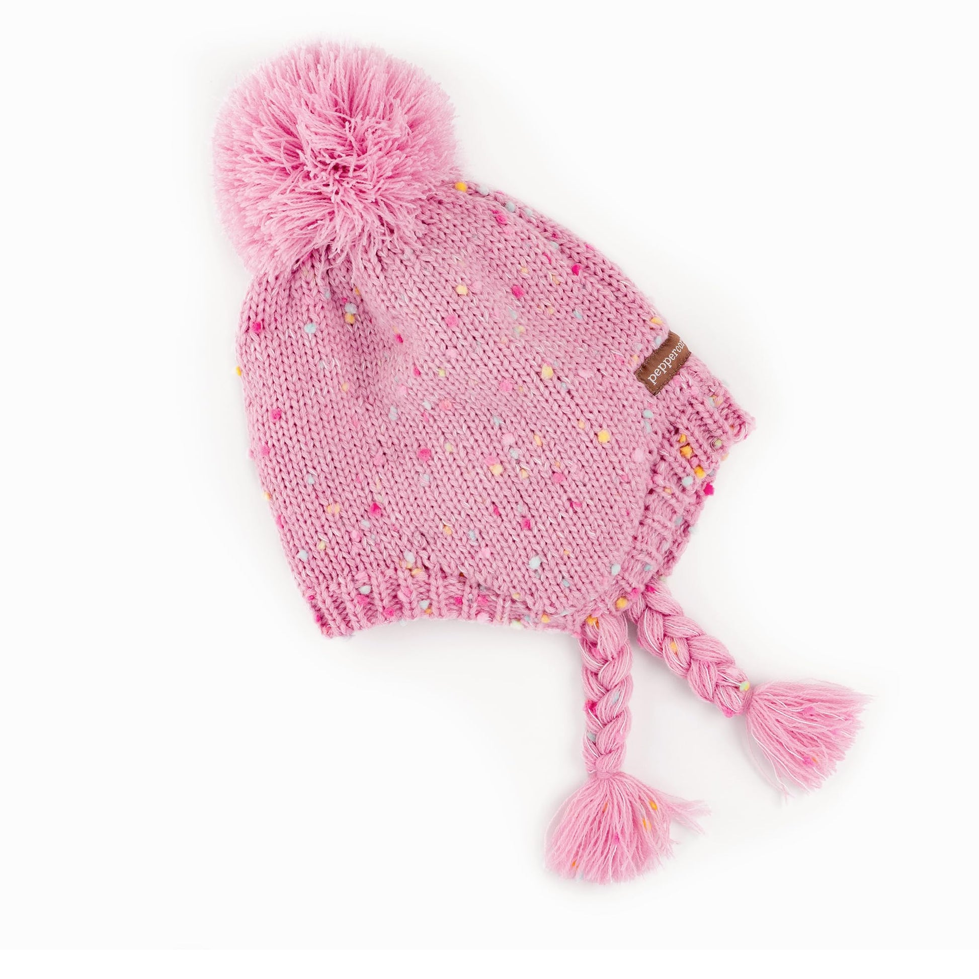 Girls Warm Knit Earflap Hat, Fleece Lined Cold-Weather Essential for Kids 1-12 Years, Unique Colorful Design, Premium Quality