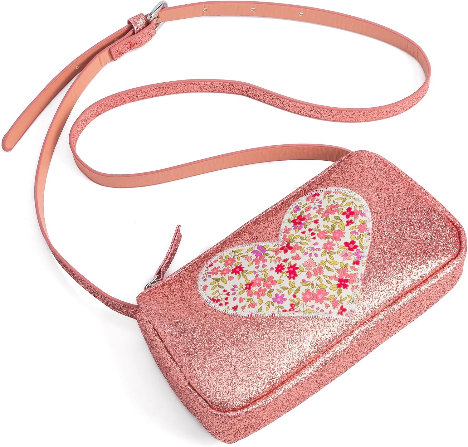 Sparkly Glitter Heart Purse for Girls Ages 3–8 – Cute Crossbody Gift