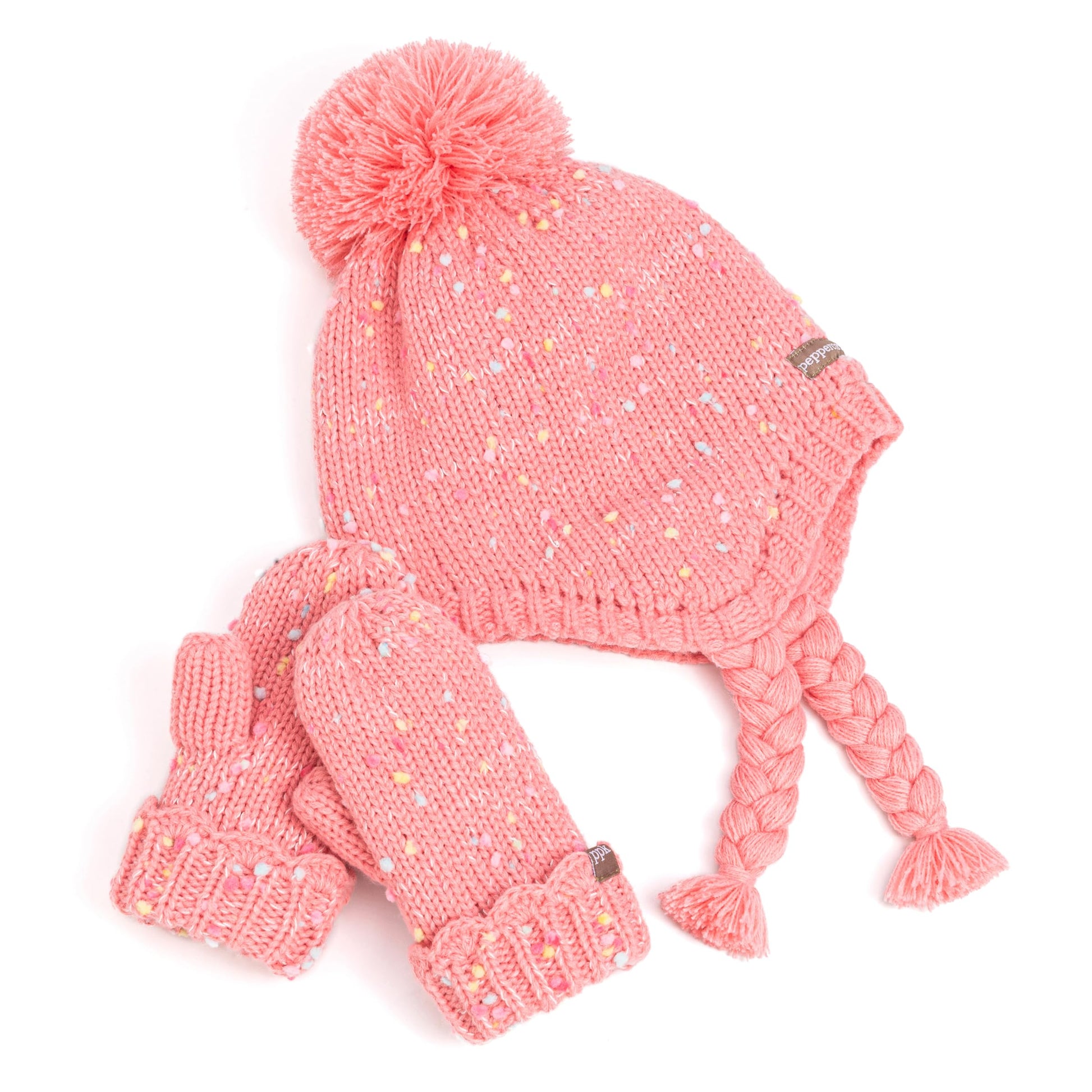 Girls Warm Knit Earflap Hat, Fleece Lined Cold-Weather Essential for Kids 1-12 Years, Unique Colorful Design, Premium Quality