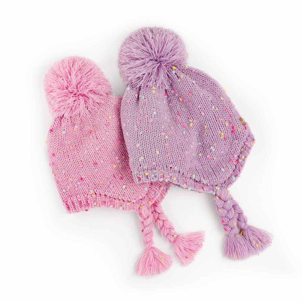 Girls Warm Knit Earflap Hat, Fleece Lined Cold-Weather Essential for Kids 1-12 Years, Unique Colorful Design, Premium Quality