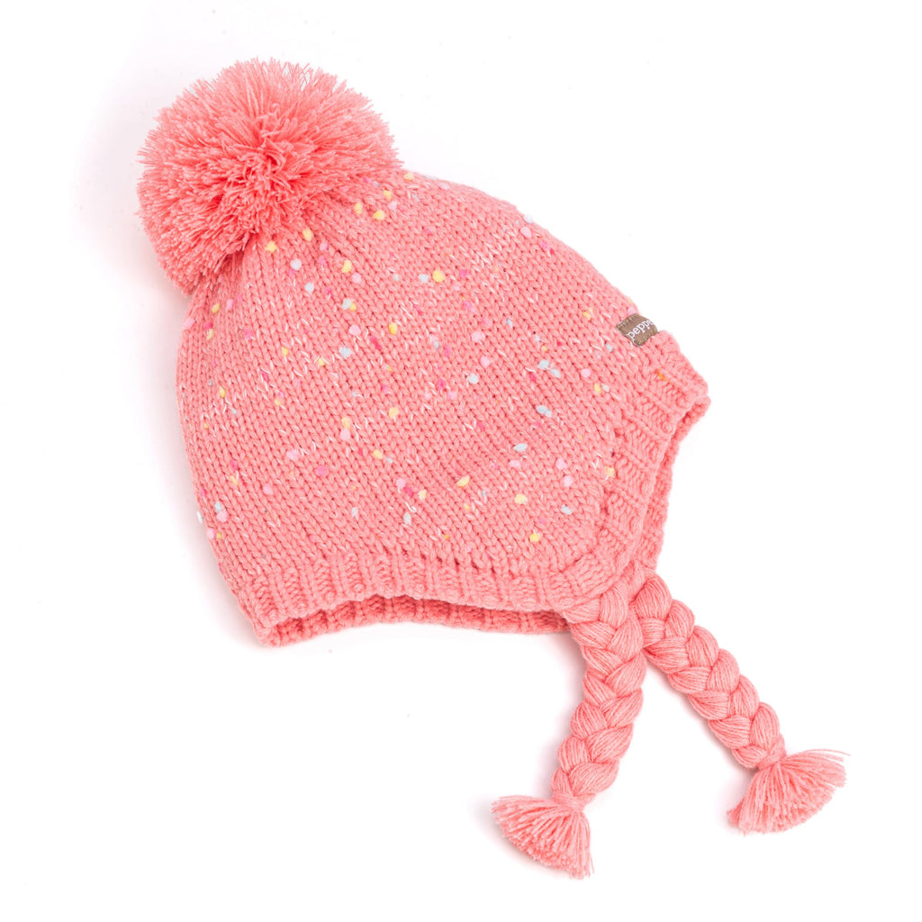 Girls Warm Knit Earflap Hat, Fleece Lined Cold-Weather Essential for Kids 1-12 Years, Unique Colorful Design, Premium Quality