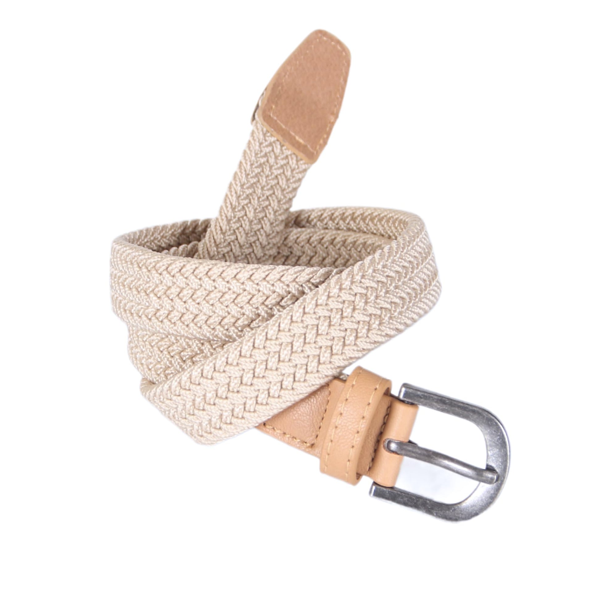 Boys Stretchy Cord Braided Leather Belt - Children's Age (4-7 Y) (8-14Y)