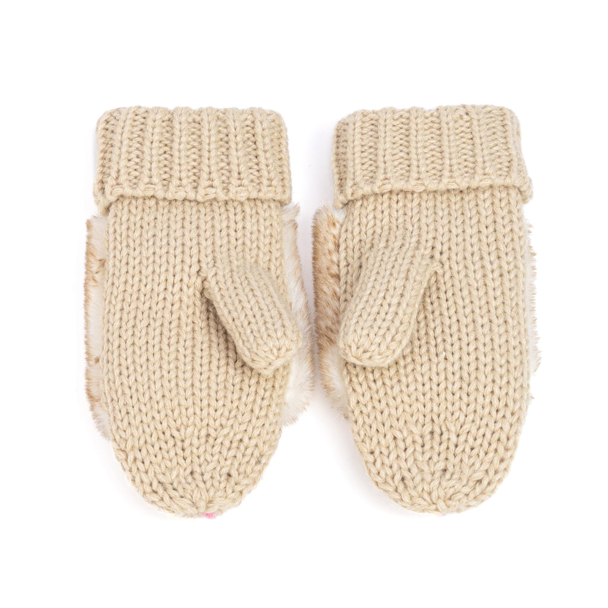 Warm Knit Winter Mittens for Girls Ages 3-12 Years, Fun Bunny Rabbit Design
