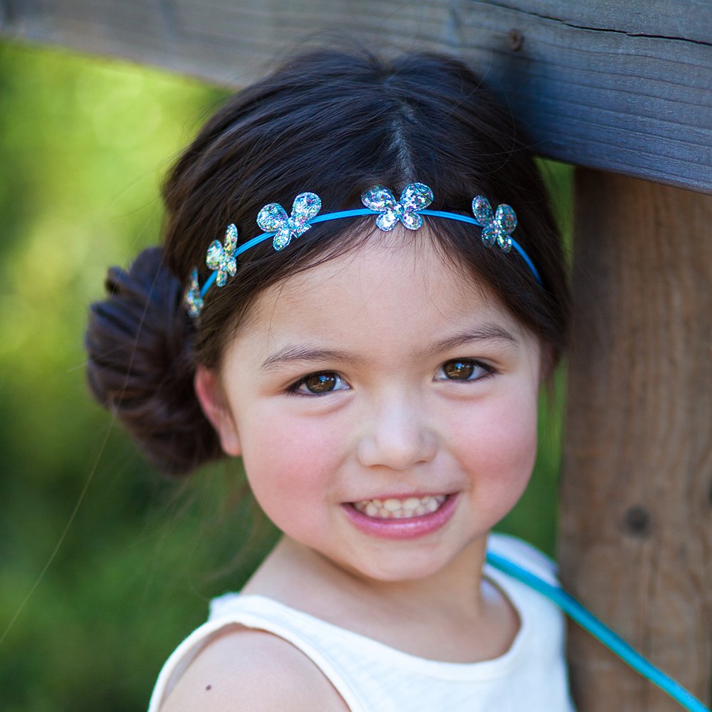 Little Girls Sparkly Butterfly Headband- Toddlers and Kids 3-8 Years