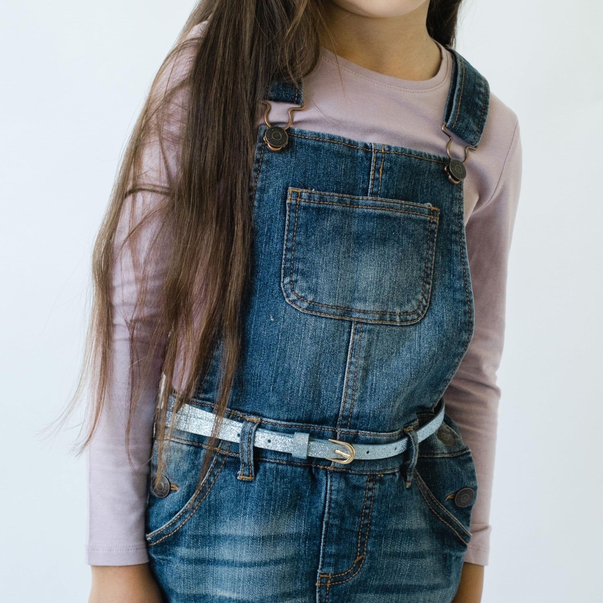 Ultra-Skinny Sparkly Glitter Belt for Girls 4 to 14