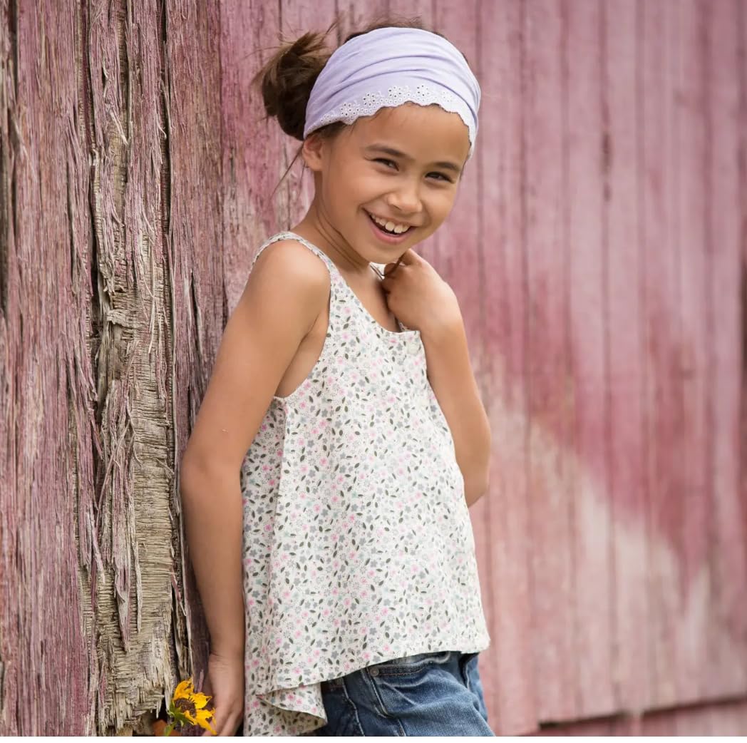 Peppercorn Kids Eyelet Needlework Embroidered Bandana Headband – For Girls Ages 5–12 Years
