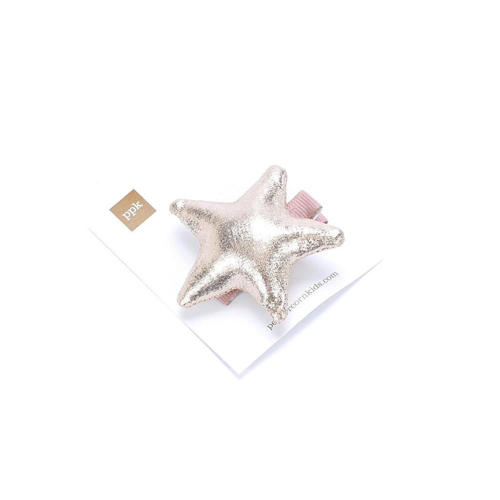 Girls Shiny Metallic Star Shaped Hair Clip - Kids All Ages