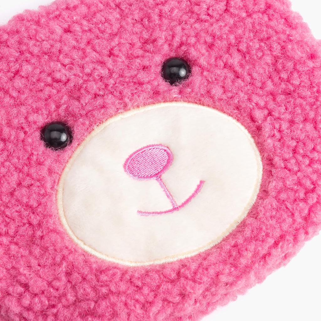 Plush Teddy Bear Crossbody Bag for Little Girls, Toddlers, Kids Age 3-8 - Pink