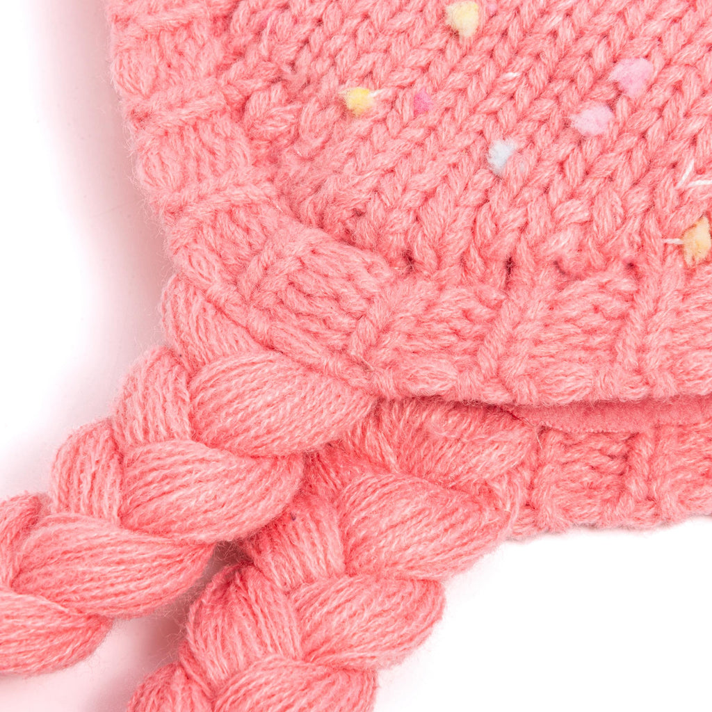 Girls Warm Knit Earflap Hat, Fleece Lined Cold-Weather Essential for Kids 1-12 Years, Unique Colorful Design, Premium Quality