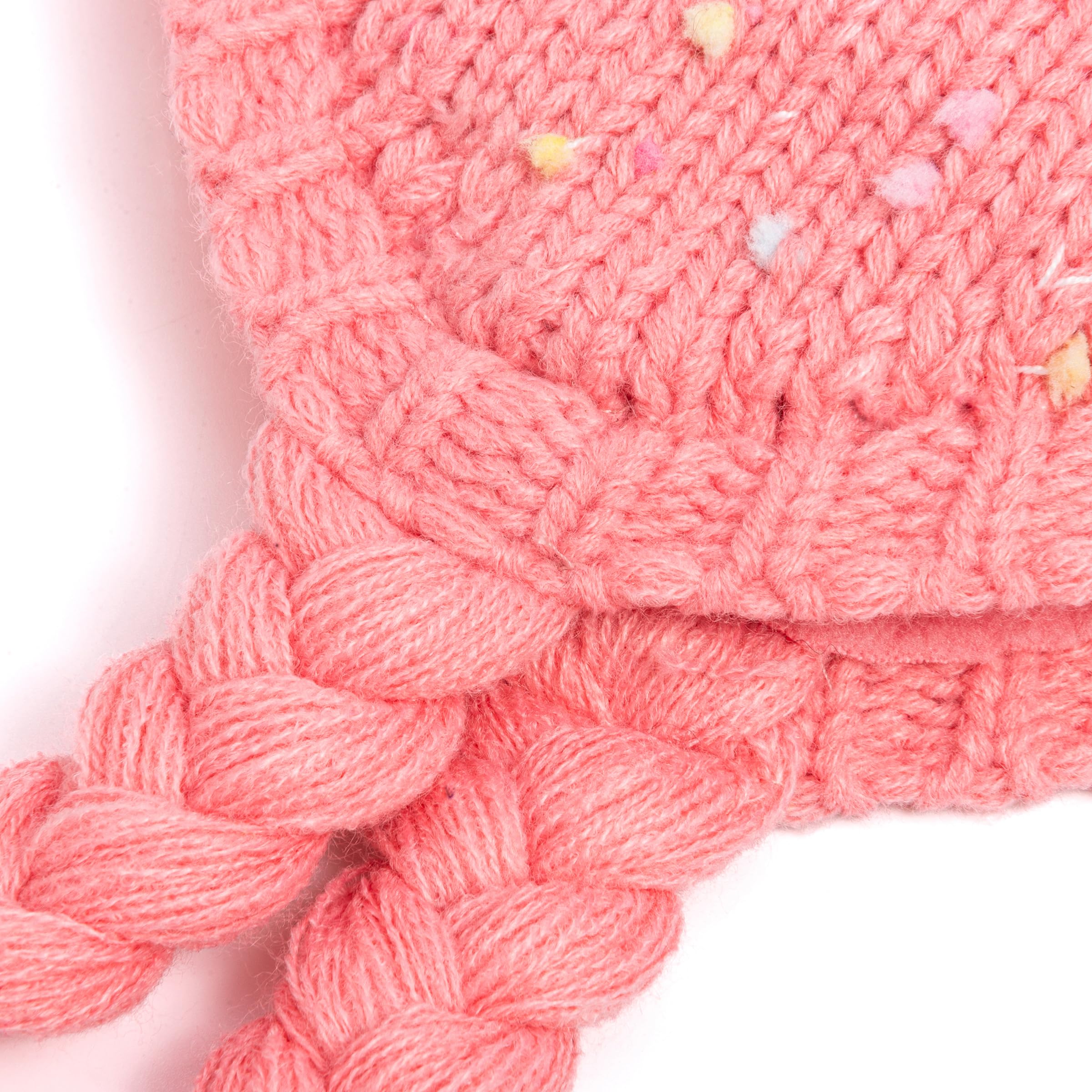 Girls Warm Knit Earflap Hat, Fleece Lined Cold-Weather Essential for Kids 1-12 Years, Unique Colorful Design, Premium Quality
