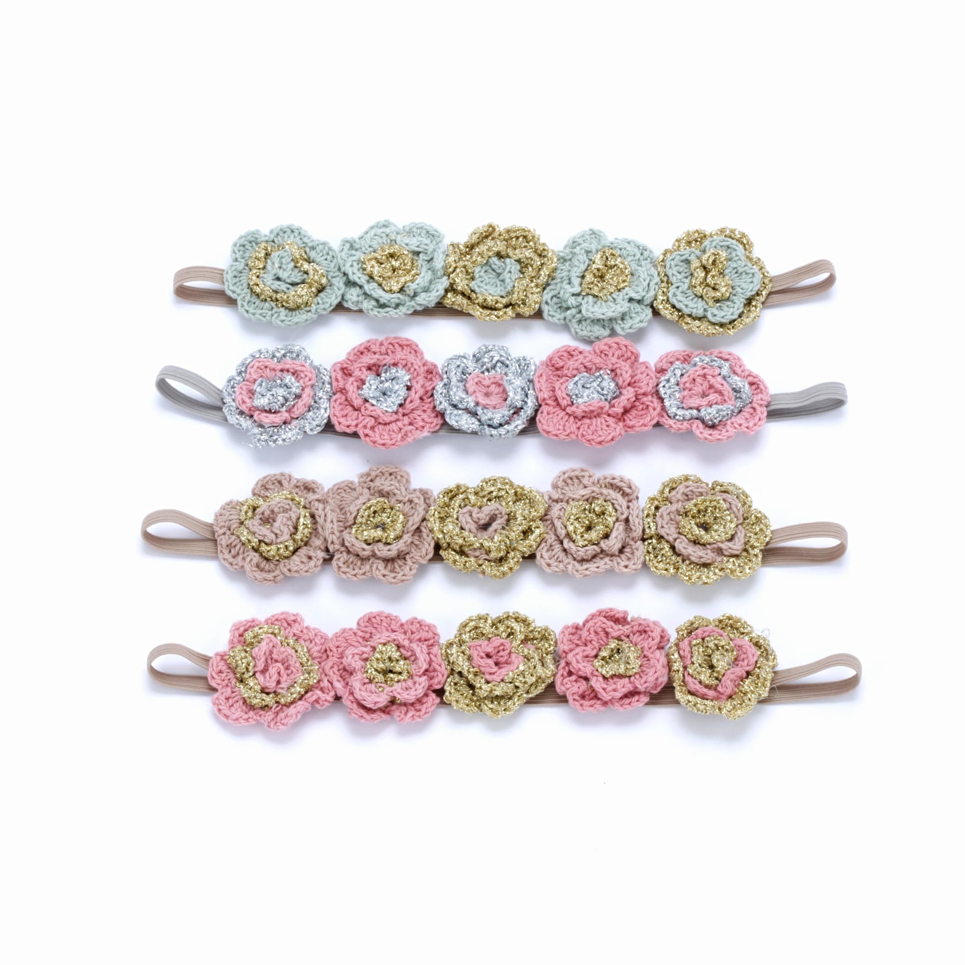 Peppercorn Kids Girls Flower Crown Headband (Age 3-8 Years) - Unique Design, Artisan Knit Hairband for Toddlers and Young Girls