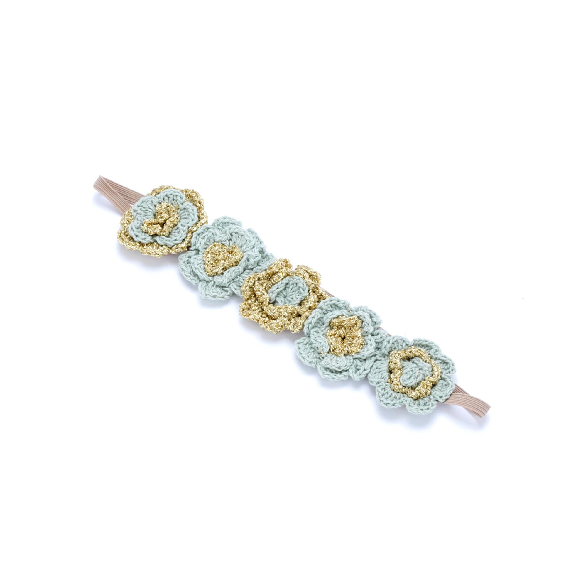 Peppercorn Kids Girls Flower Crown Headband (Age 3-8 Years) - Unique Design, Artisan Knit Hairband for Toddlers and Young Girls