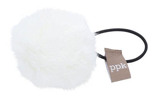 Girls Faux Fur Ball Ponytail Hair Tie - (Kids all ages)