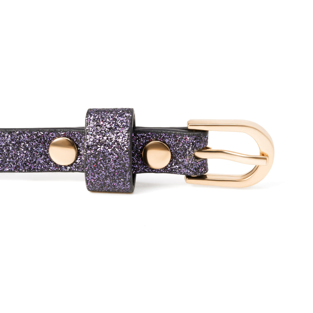 Ultra-Skinny Sparkly Glitter Belt for Girls 4 to 14