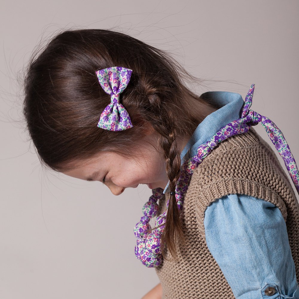 Floral Bow Hair Clip for Girls