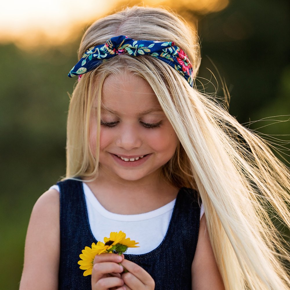 Little Girls Bow Stretchy Headwrap - Stylish, Fashionable Hairband for Girls up to Age 8