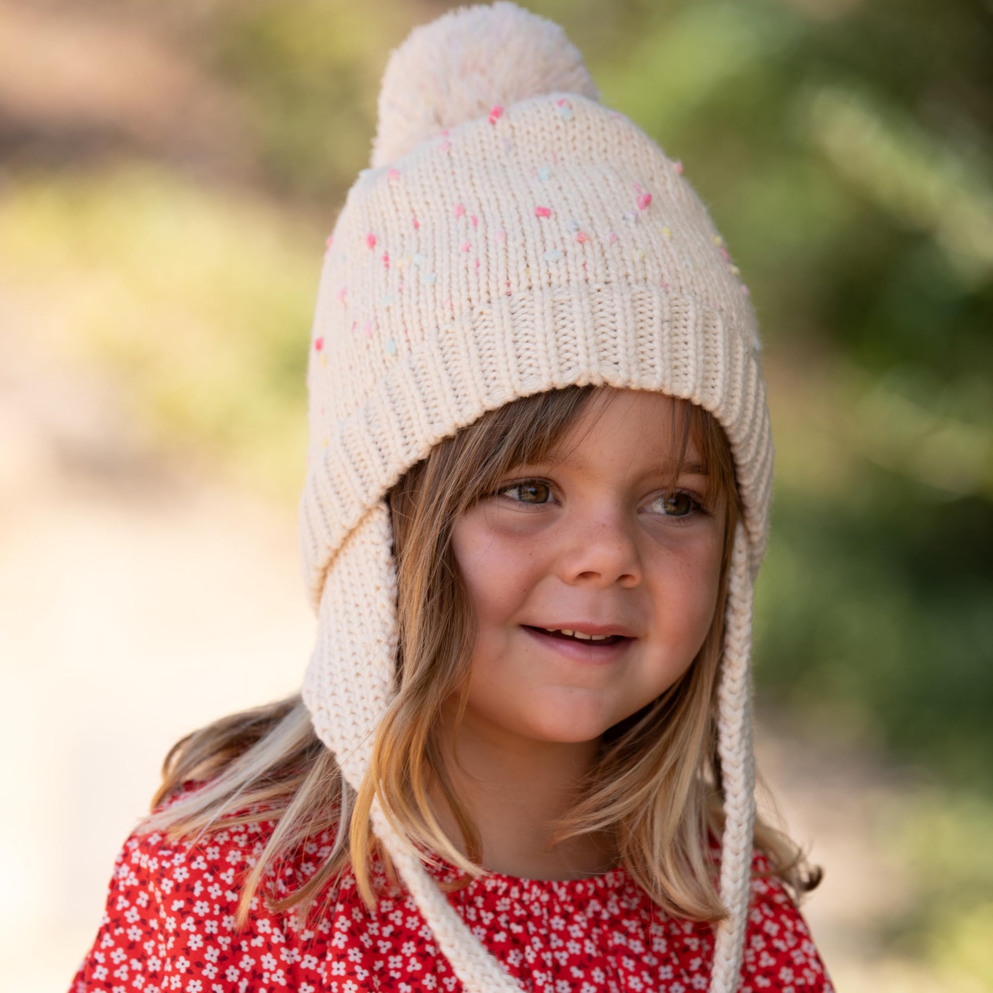 Warm Earflap Knit Beanie 2Pc Set for Toddlers/Little Kids 2-6 Years