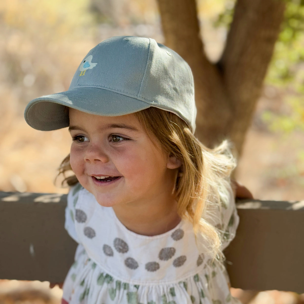 Kids Bird Patch Baseball Cap (Age 3-6/7Y) for Toddler Age/ Little Child, Natural Cotton- Blue