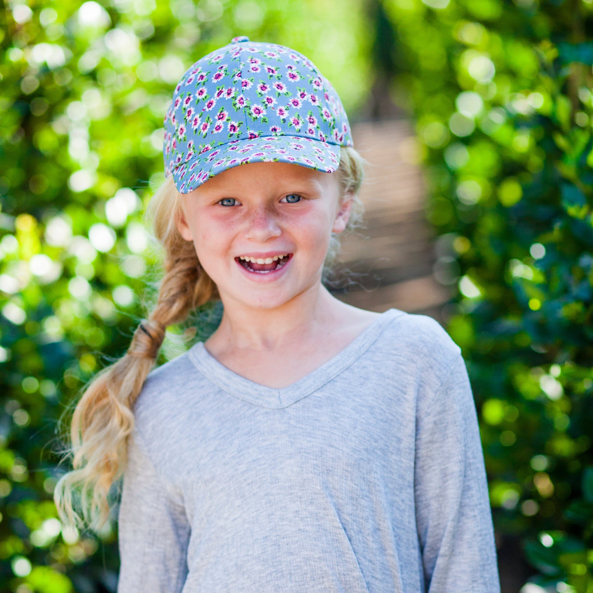 Girls Baseball Cap in Vintage Floral for Girls 2- 12 Years, Natural Cotton, Premium Quality