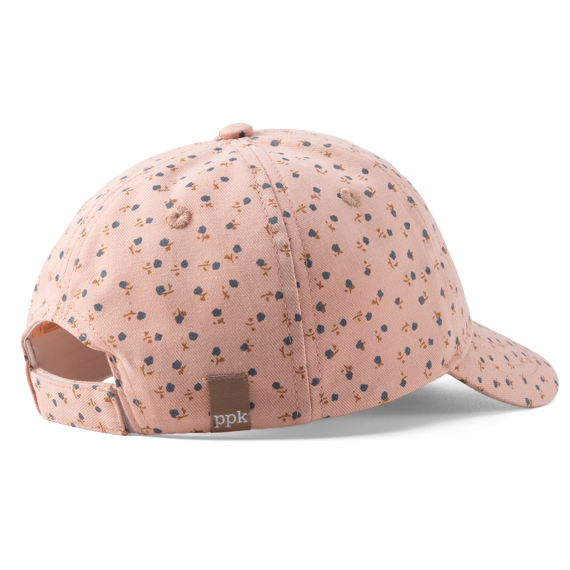 Ditsy Floral Print Kids Baseball Cap (Age 3-6/7Y) for Toddler and Little Girls, Natural Cotton- Mauve Pink