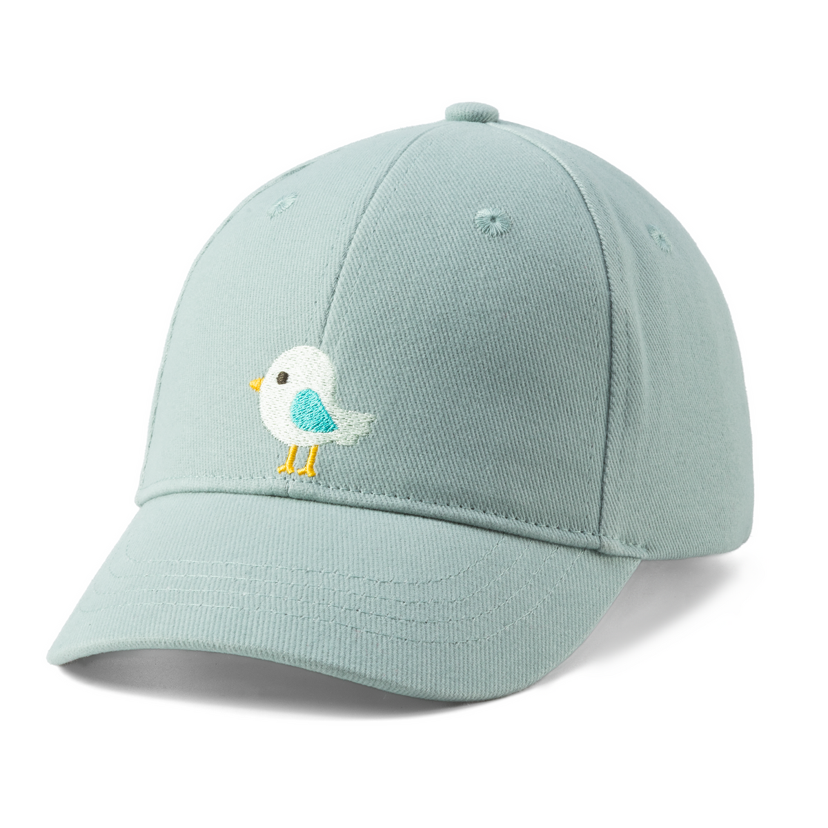 Kids Bird Patch Baseball Cap (Age 3-6/7Y) for Toddler Age/ Little Child, Natural Cotton- Blue