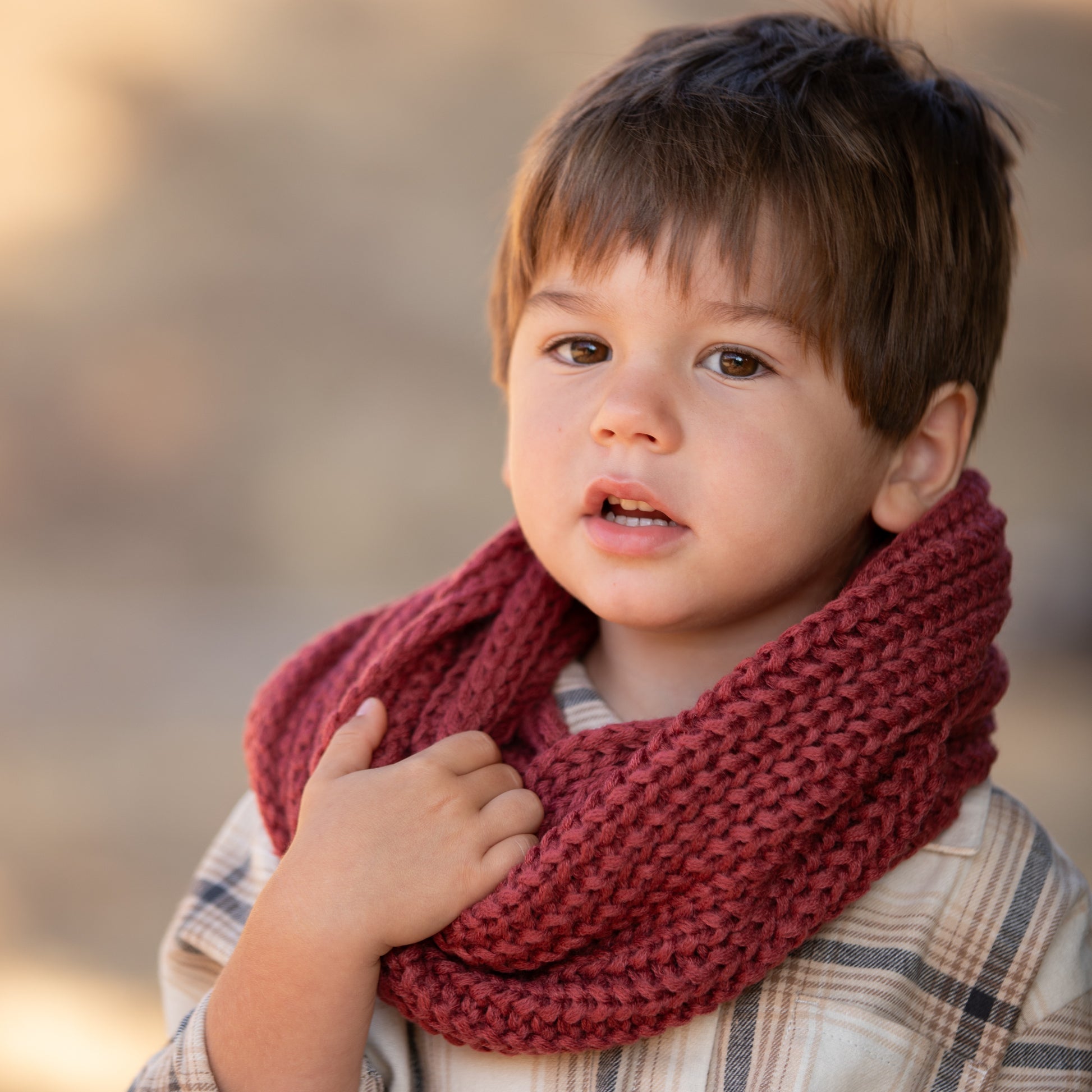 Kids Chunky Knitted Infinity Scarf - One size (Boys Ages 3-12 Y)