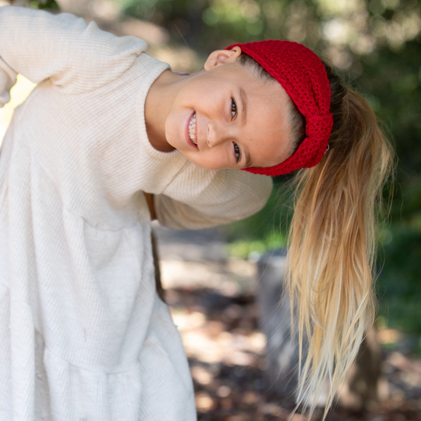 Girls Fleece‑Lined Ear Warmer Headband – Soft Winter Kids Headwrap 3–8
