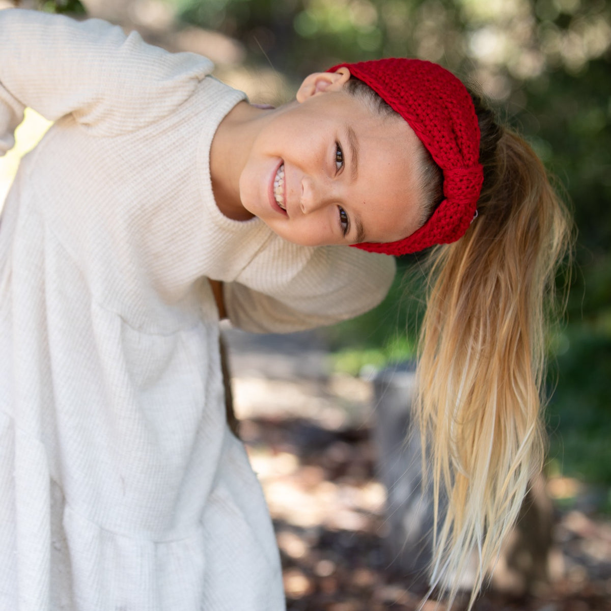 Girls Fleece‑Lined Ear Warmer Headband – Soft Winter Kids Headwrap 3–8