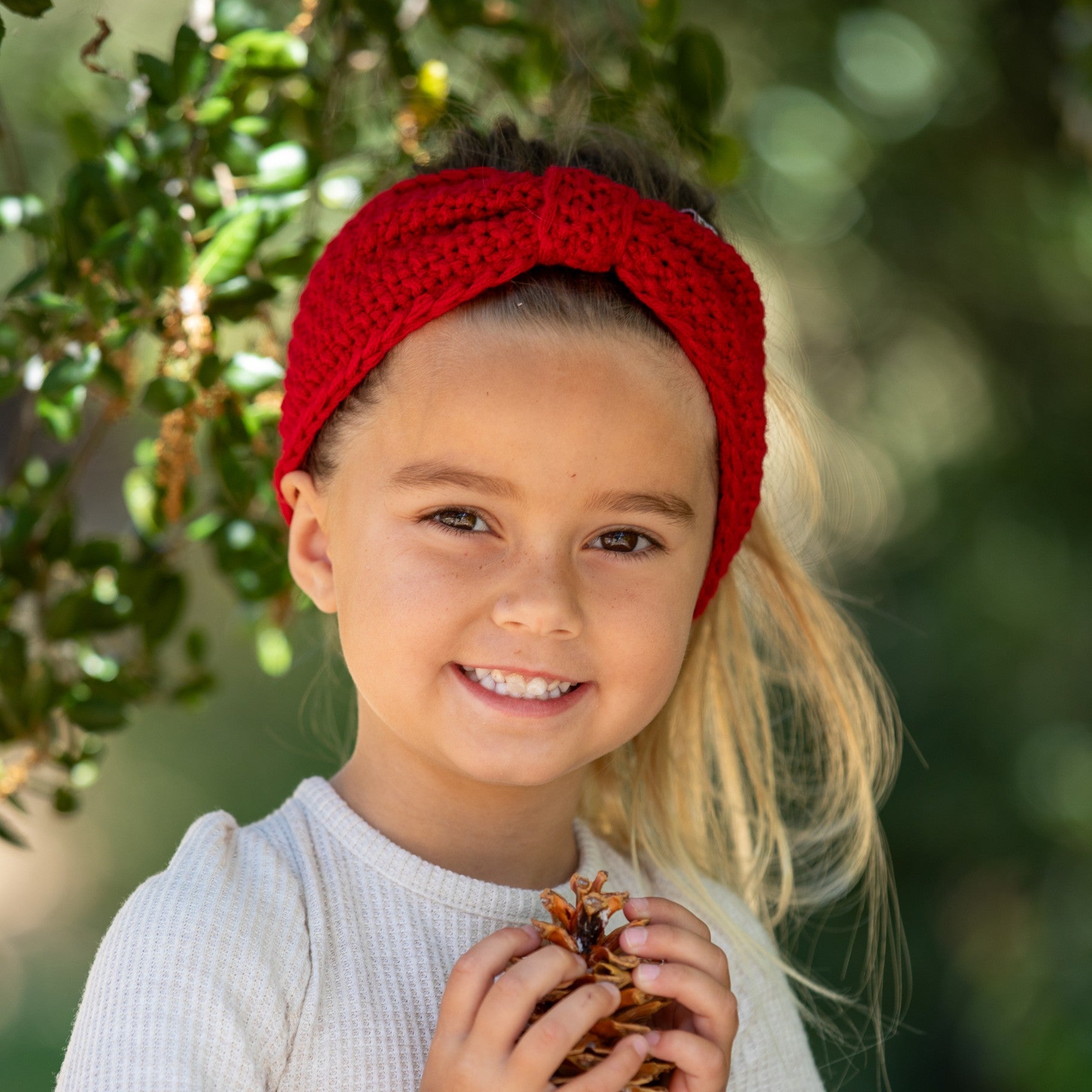 Girls Fleece‑Lined Ear Warmer Headband – Soft Winter Kids Headwrap 3–8