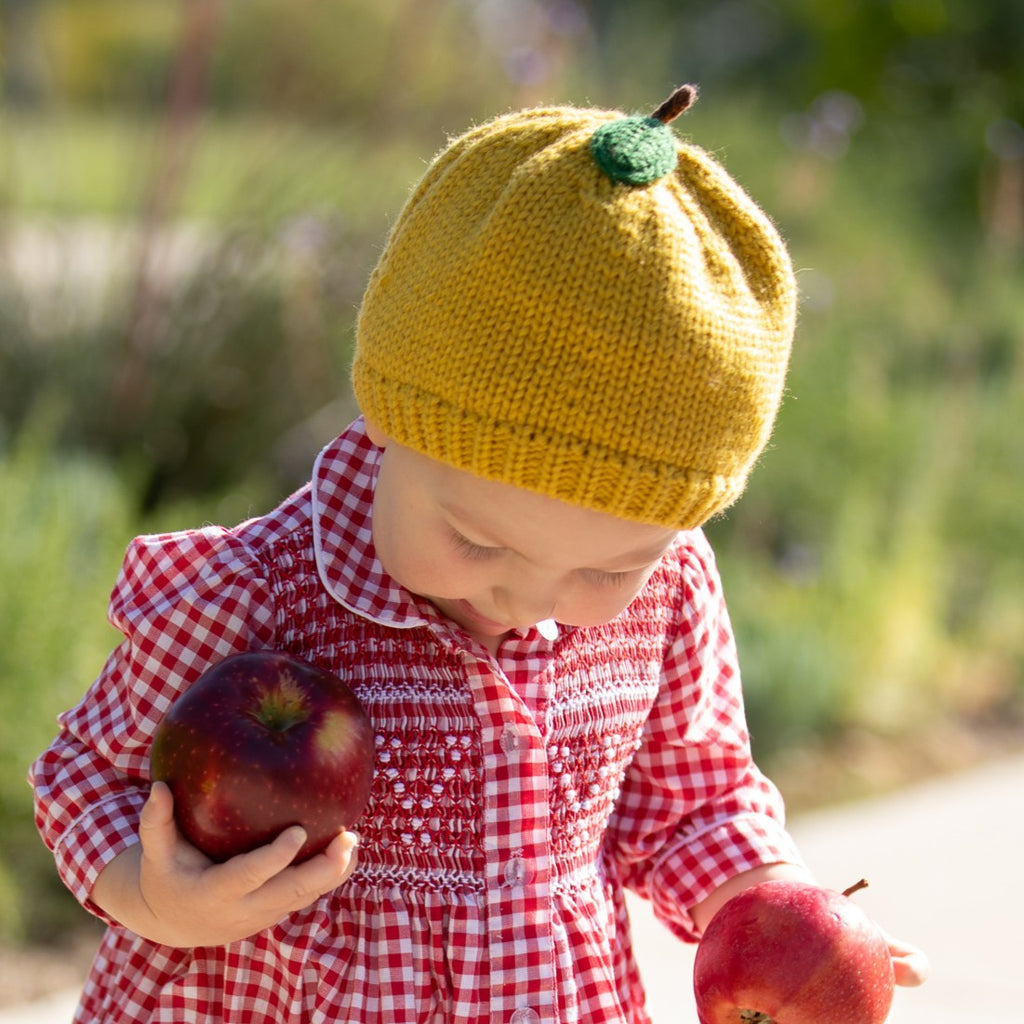 Apple‑Shaped Baby Toddler Knit Beanie – Soft Fleece‑Lined Fall Winter Hat, Red 6-24 Months