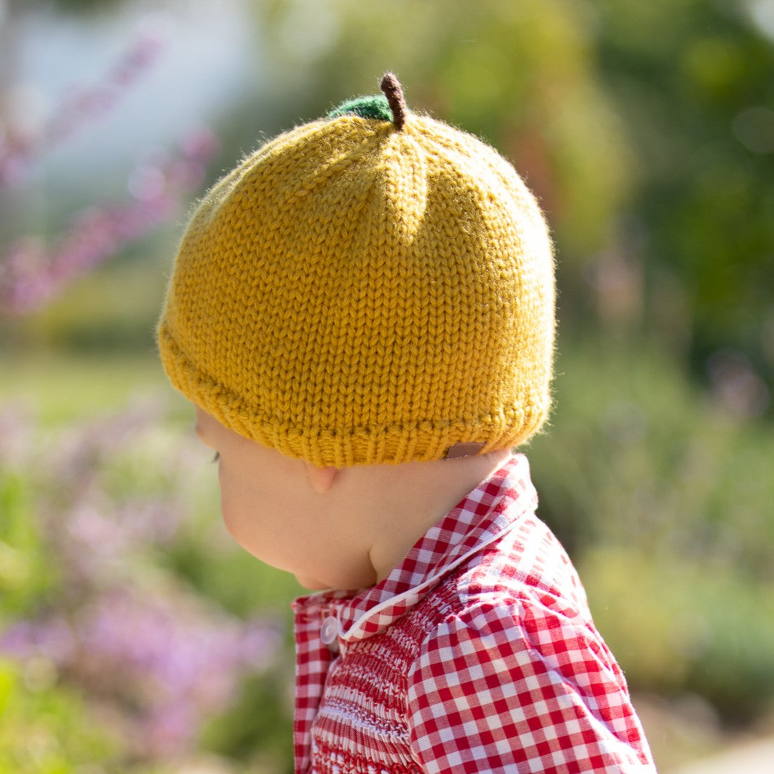 Apple‑Shaped Baby Toddler Knit Beanie – Soft Fleece‑Lined Fall Winter Hat, Green 6-24 Months