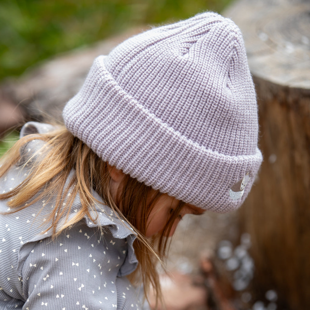 Girls Purple Beanie for Ages 3 to 10 Years, Premium Quality Winter Essential