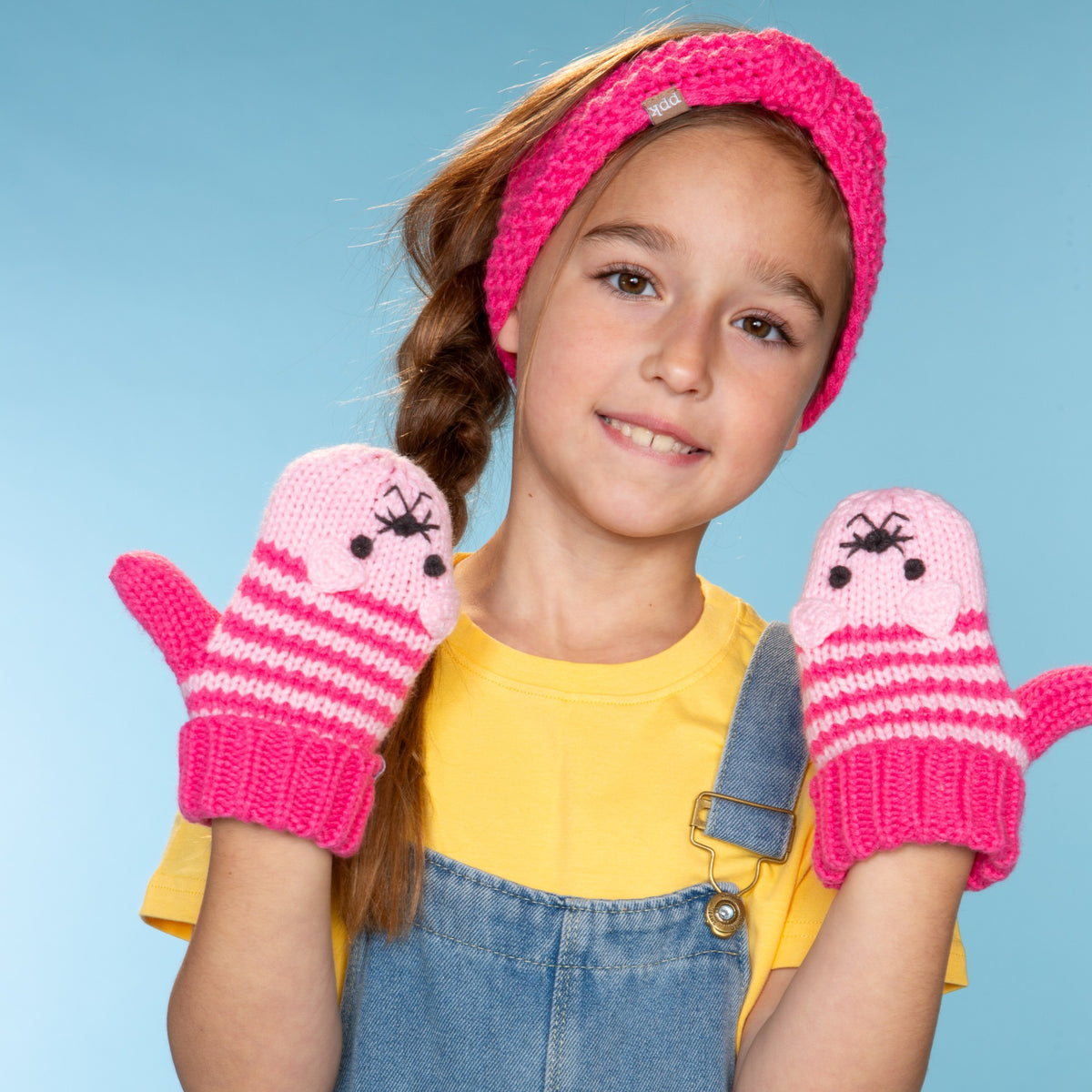Kids Kitty Cat Stripe Knit Mittens - Soft, Fleece Lined, For Toddlers and Children of All Ages