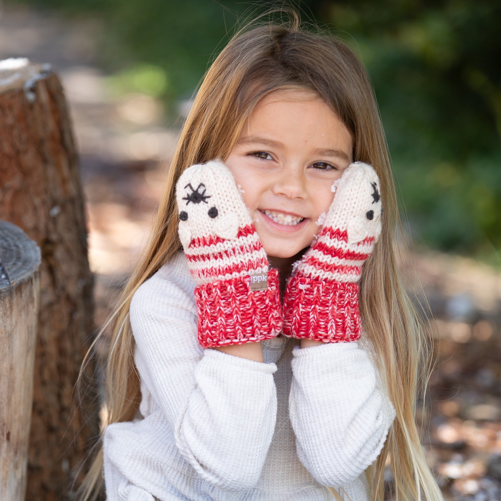 Kids Kitty Cat Stripe Knit Mittens - Soft, Fleece Lined, For Toddlers and Children of All Ages