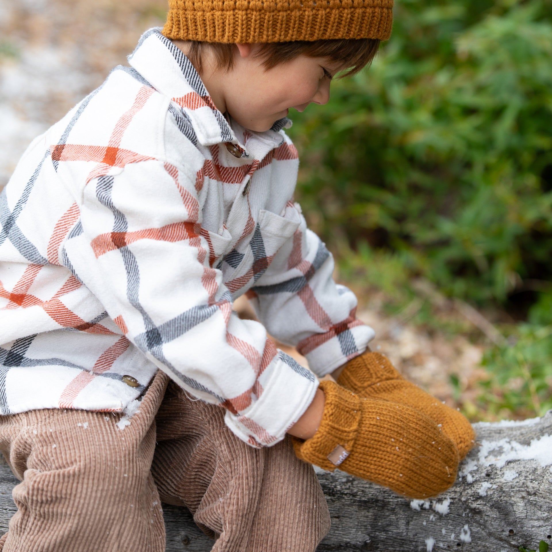 Boys Essential Knit Mittens with Fleece  - Cold Weather Basics - Boys 3-12 Y