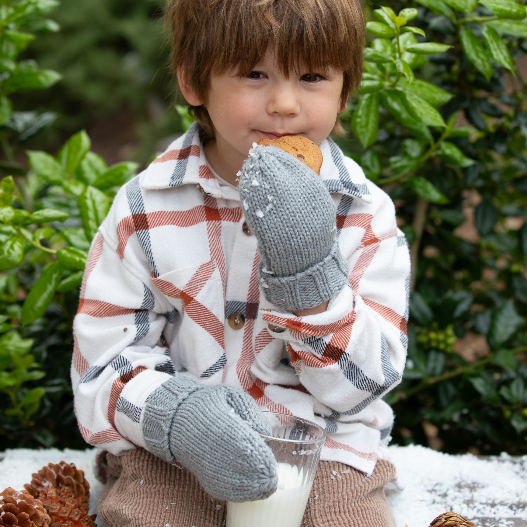 Boys Essential Knit Mittens with Fleece  - Cold Weather Basics - Boys 3-12 Y