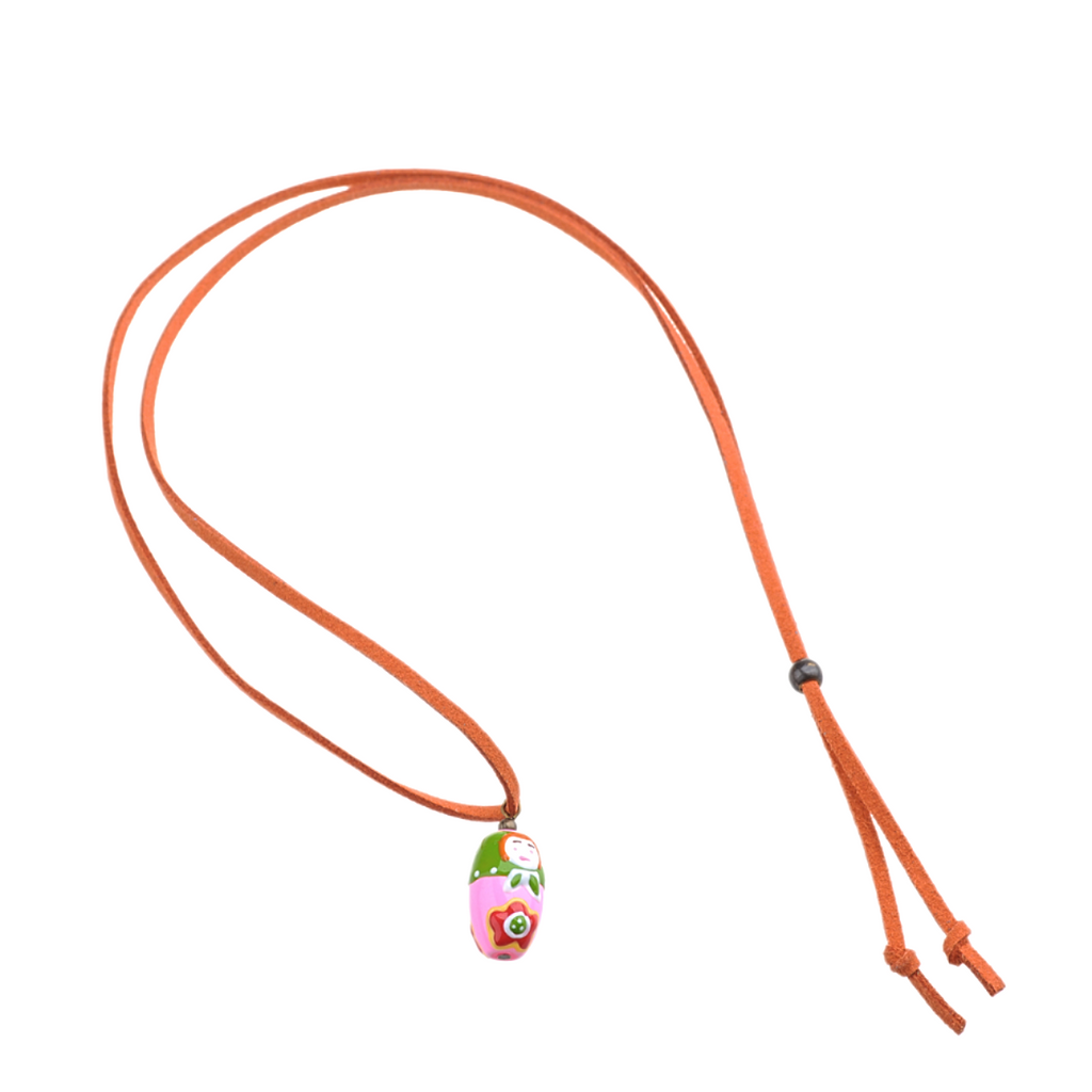 Pendant Baby Doll Charm Suede Necklace (Girls Ages 3-10)